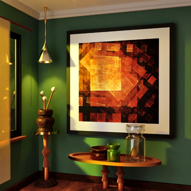 Window Light Modern Geometric Squares Abstract Art Poster (Window Light Abstract Art Poster)