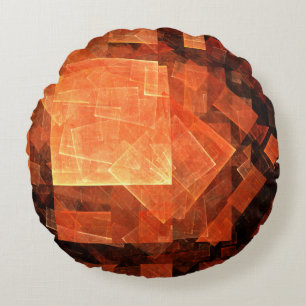 Window Light Modern Geometric Squares Abstract Art Round Pillow