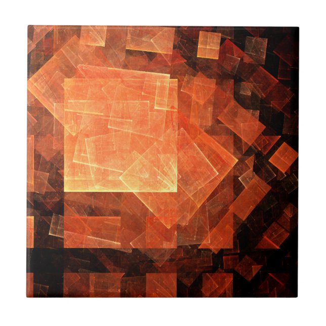 Window Light Modern Geometric Squares Abstract Art Tile (Front)