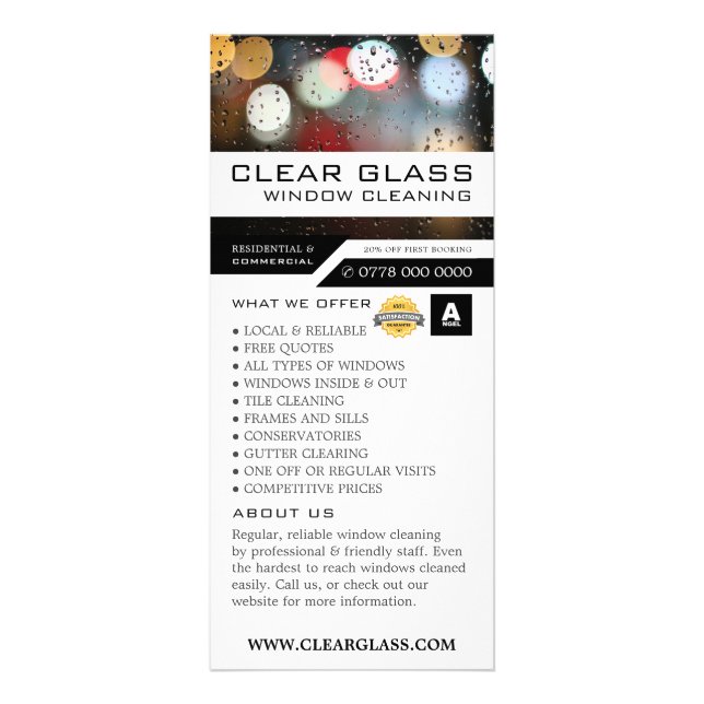 Window Lights, Cleaning Service Price List Rack Card (Front)