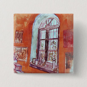 Window of Vincent van Gogh's Studio at the Asylum 2 Inch Square Button
