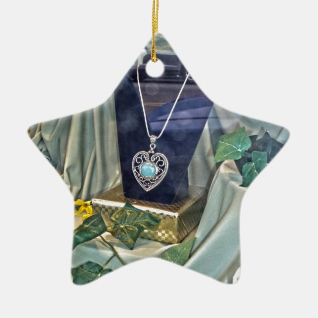 Window Shopping Ceramic Ornament (Front)