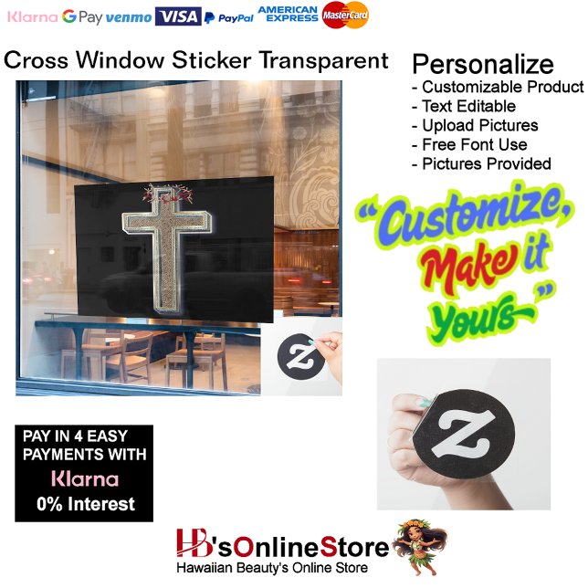 Window Sticker Black Background  (Business Window Sticker with Black Background.)