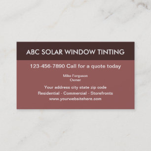 Window Tinting Business Cards