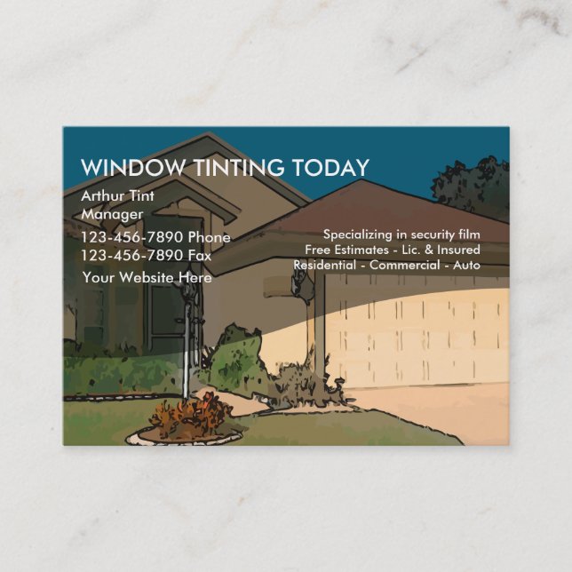 Window Tinting Business Cards (Front)