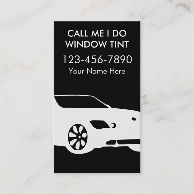 Window Tinting Business Cards (Front)