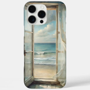 Window to an Ocean Breeze Watercolor Coastal iPhone 16 Pro Max Case