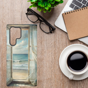  Window to an Ocean Breeze Watercolor   Coastal Samsung Galaxy Case