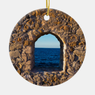 Window to the Aegean Sea Ceramic Ornament