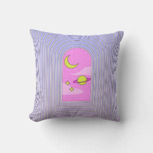 Window to the universe, esoteric cosmos digital ar throw pillow