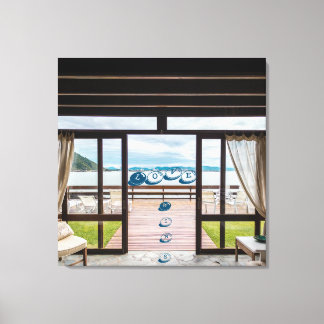 Window View Positive Phrase Stretched Canvas Print
