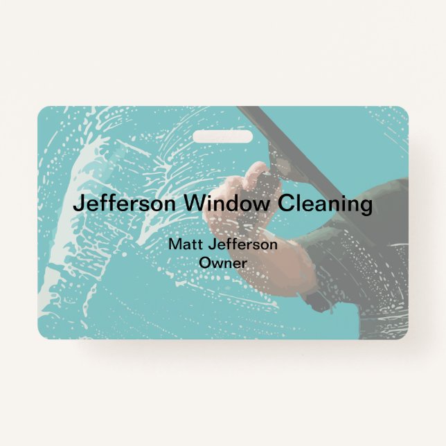 Window Washing Cleaning Work Business Badges (Back)