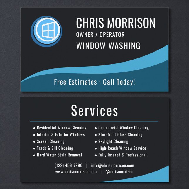 Window Washing Service  Business Card (Creator Uploaded)