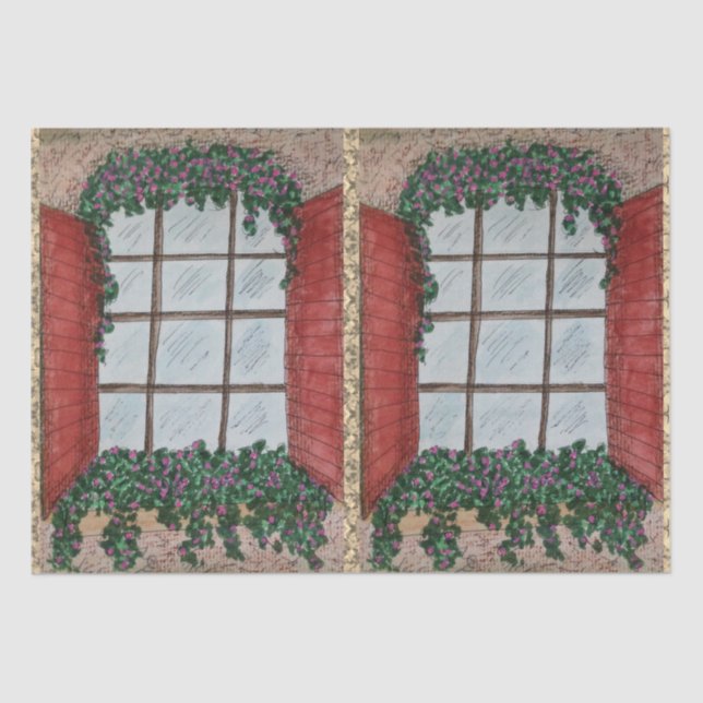 Window with Shutters Tissue Paper (Front)