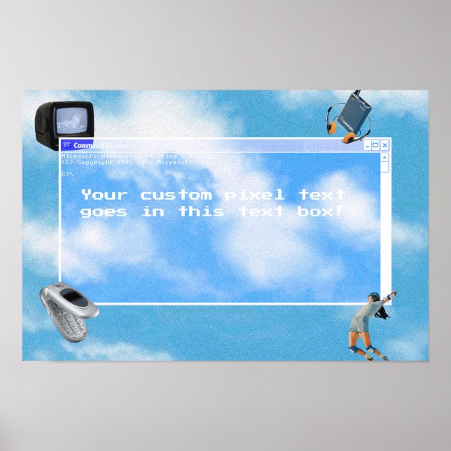 Windows95 Computer Theme Custom Text Poster (Front)