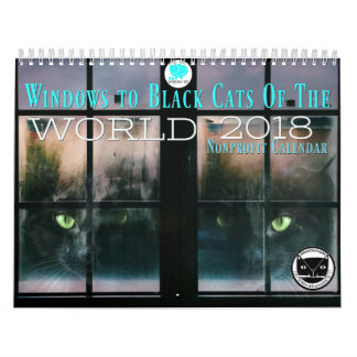 Windows aux chats noirs du calendrier du monde