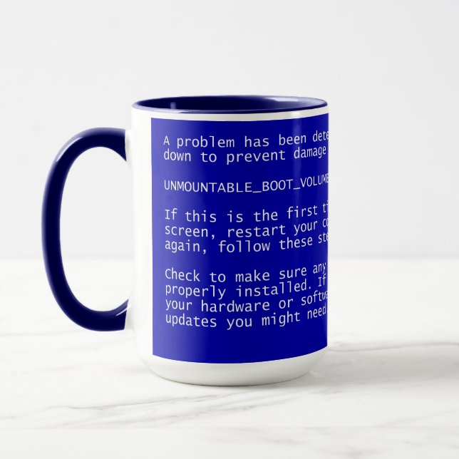 Windows Blue Screen of Death - BSOD - Mug (Left)