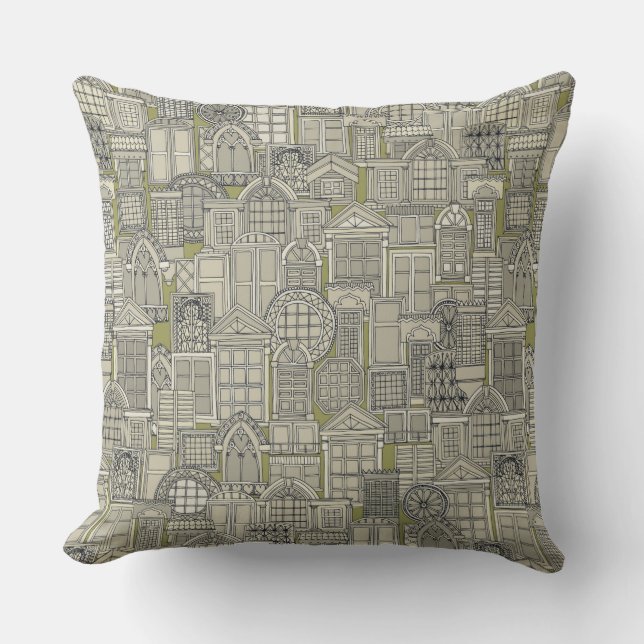 windows green throw pillow (Front)