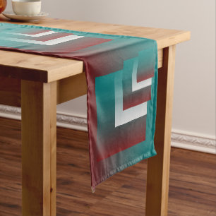 Windows in teal burgundy white long table runner