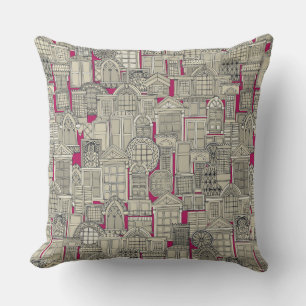 windows pink throw pillow