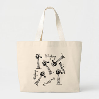 Windpomp en woorde large tote bag