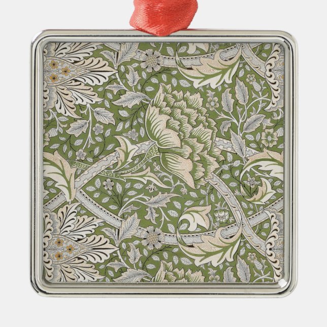 Windrush Pattern (by William Morris) Metal Ornament (Front)