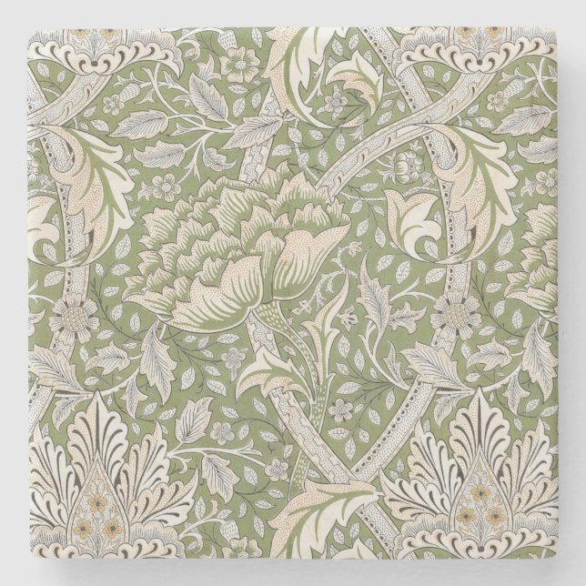 Windrush Pattern (by William Morris) Stone Coaster (Front)