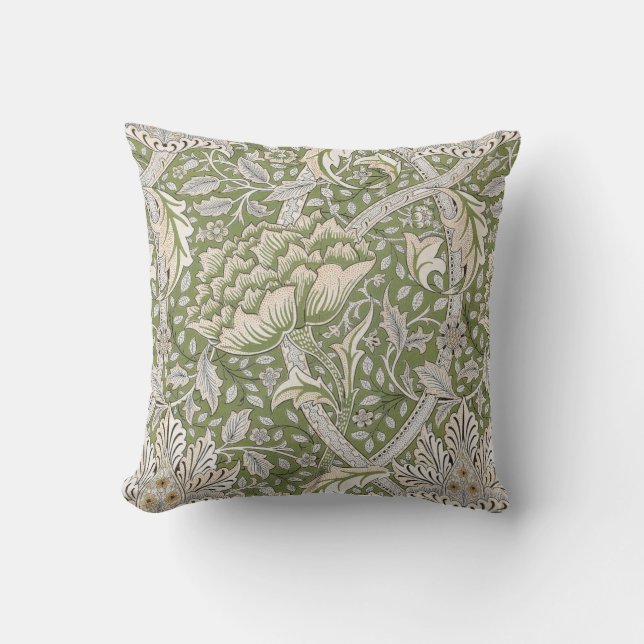 Windrush Pattern (by William Morris) Throw Pillow (Front)