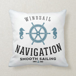 Windsail Navigation Poster Throw Pillow