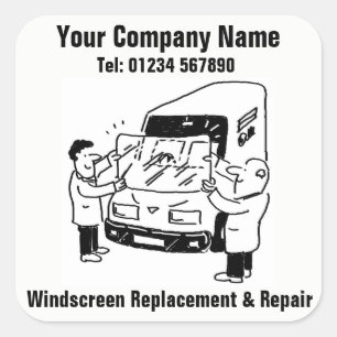 Windscreen Replacement & Windshield Repairs Square Sticker