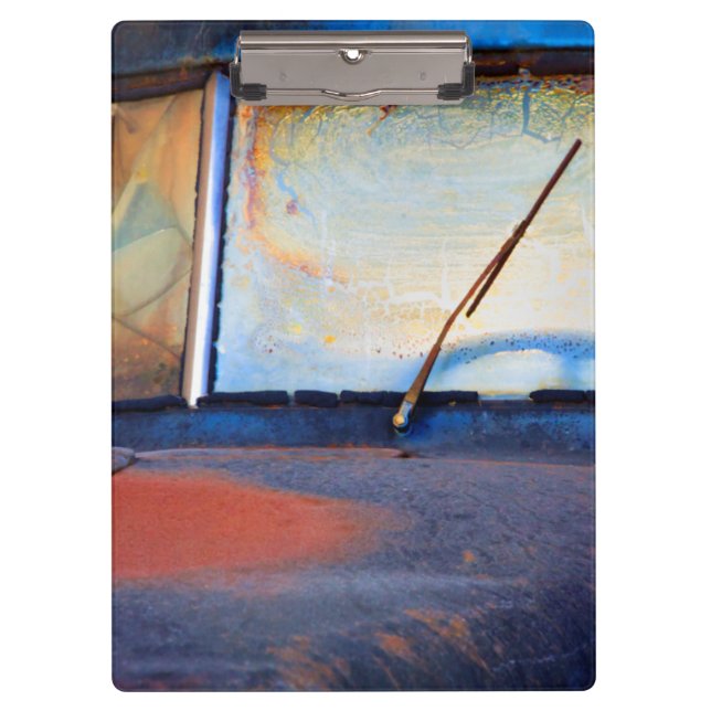 Windshield of an old rusty truck clipboard (Front)