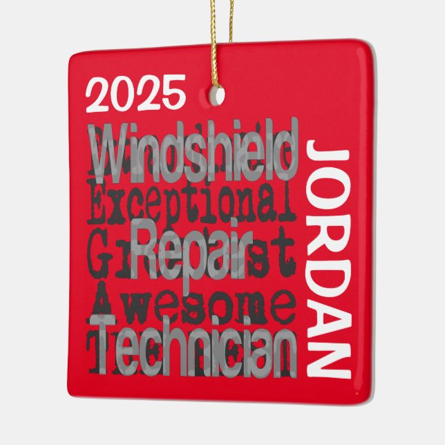 Windshield Repair Technician Extraordinaire Ceramic Ornament (Left)