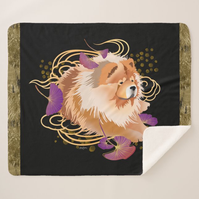 WINDSONG - Chow  sherpa blanket - 3 sizes (Front (Horizontal))