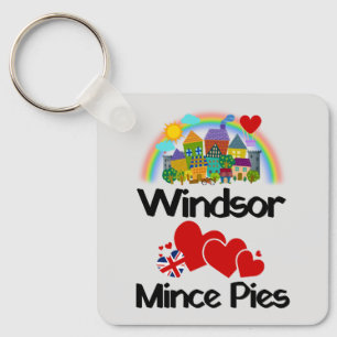 Windsor, Berkshire Loves Mince Pies Keychain