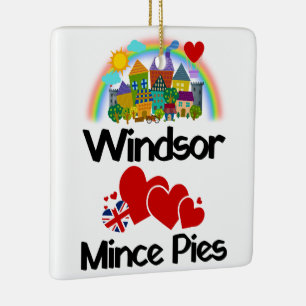 Windsor, Berkshire UK Loves Mince Pies Ceramic Ornament