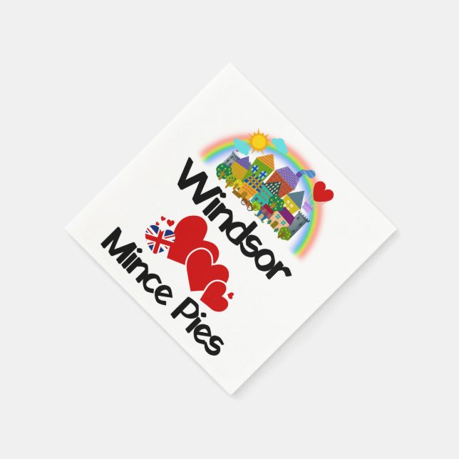 Windsor, Berkshire UK Loves Mince Pies Napkin (Corner)