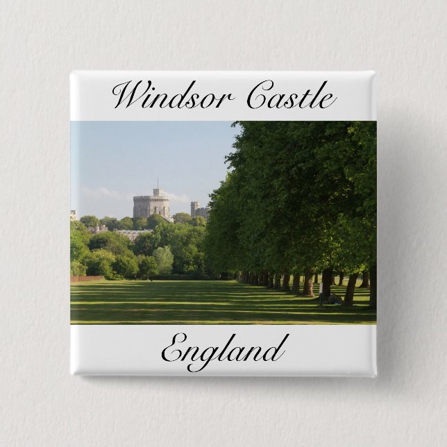 Windsor Castle 2 Inch Square Button (Front)