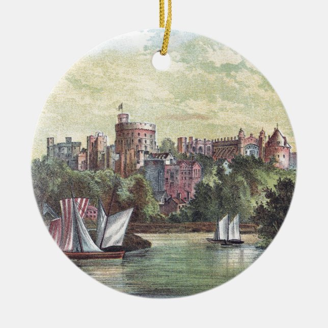 Windsor Castle Across the Thames Ceramic Ornament (Front)