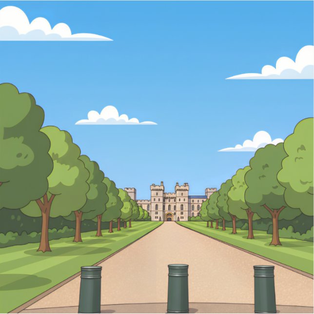 Windsor Castle driveway view sticker (Front)