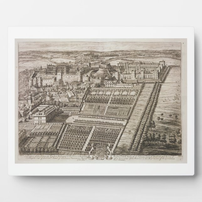Windsor Castle, engraved by Johannes Kip (c.1652-1 Plaque (Front)
