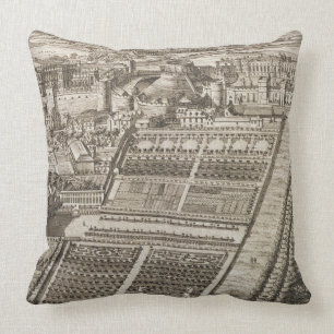 Windsor Castle, engraved by Johannes Kip (c.1652-1 Throw Pillow