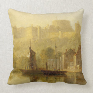 Windsor Castle from the Thames (oil on millboard) Throw Pillow