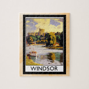 Windsor Castle Vintage Travel  Poster Jigsaw Puzzle