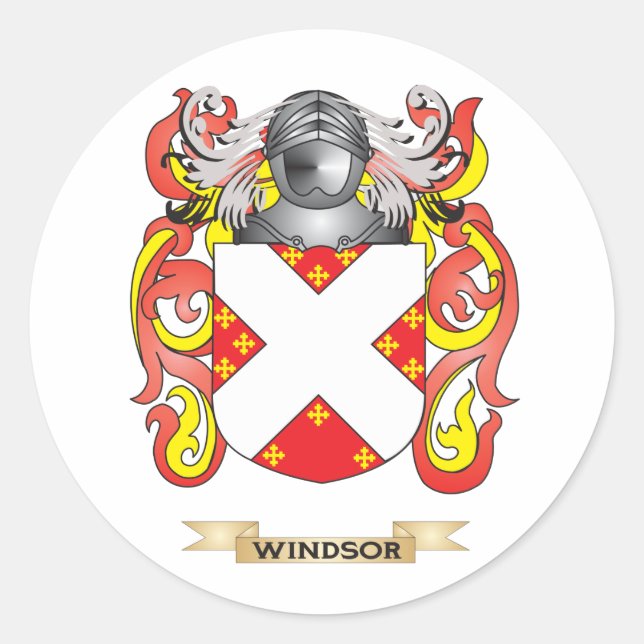 Windsor Family Crest (Coat of Arms) Classic Round Sticker (Front)