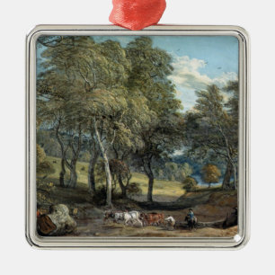 Windsor Forest with Oxen Drawing Timber, 1798 Metal Ornament