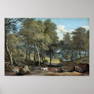 Windsor Forest with Oxen Drawing Timber, 1798 Poster