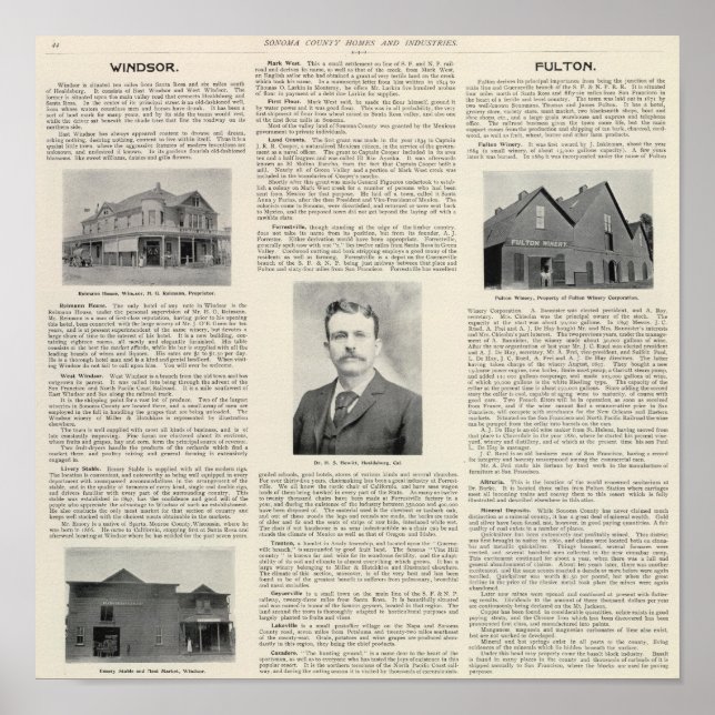 Windsor, Fulton, California Poster (Front)