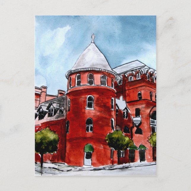 Windsor Hotel Americus Georgia painting art Postcard (Front)