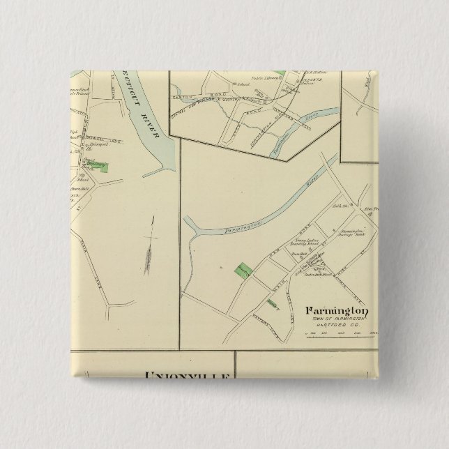 Windsor Locks 2 Inch Square Button (Front)