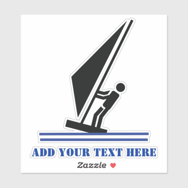 Windsurfer on board black and blue windsurfing (Sheet)